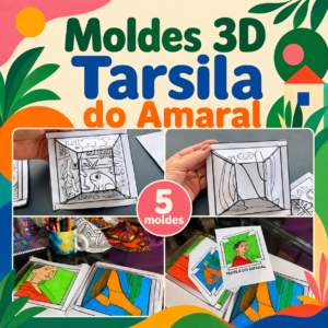 Moldes em 3D para colorir da Tarsila do Amaral 
