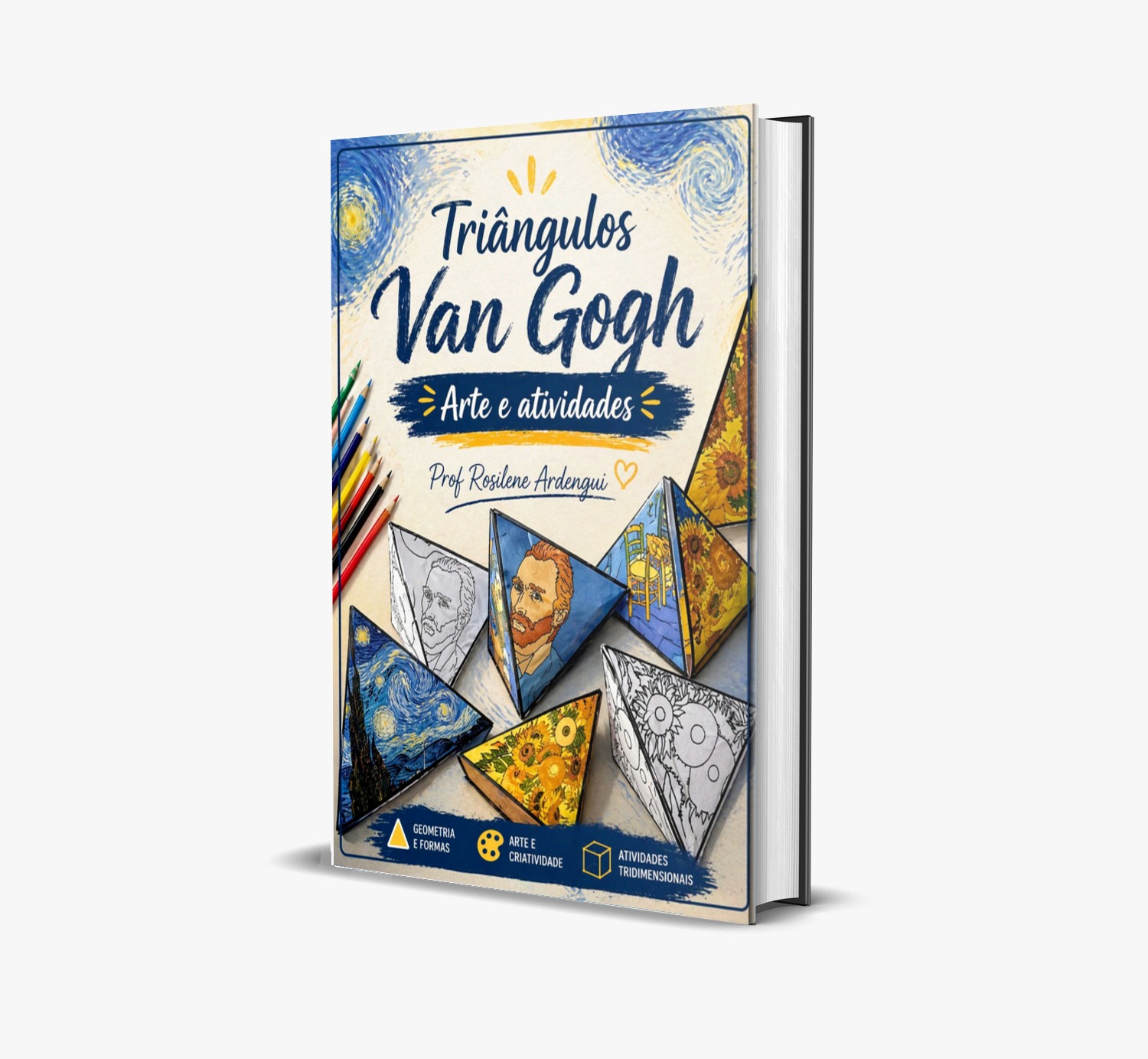 Moldes triângulos com obras de Van Gogh