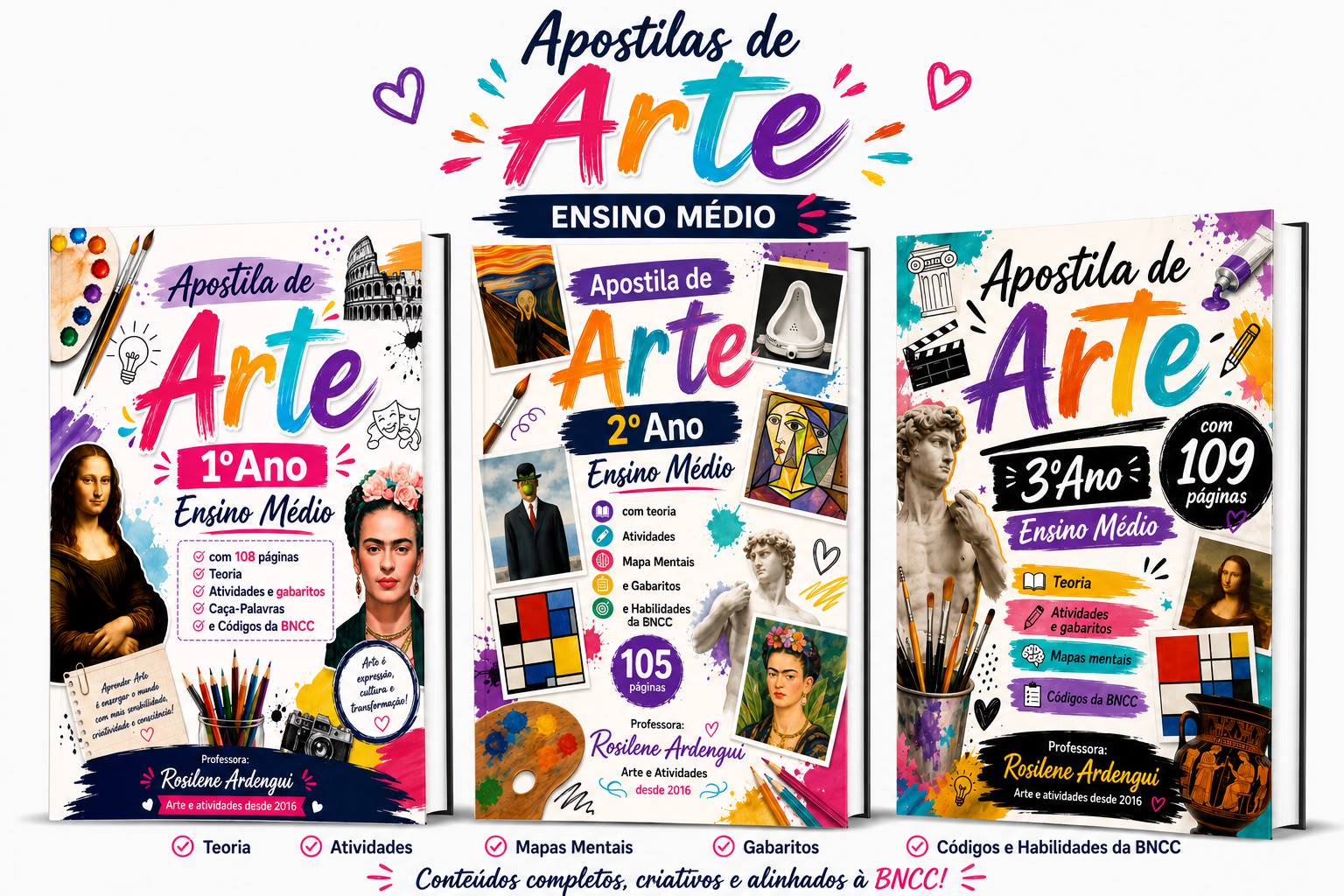 Combo de Apostilas de Arte – Ensino Médio (1º, 2º e 3º Ano)